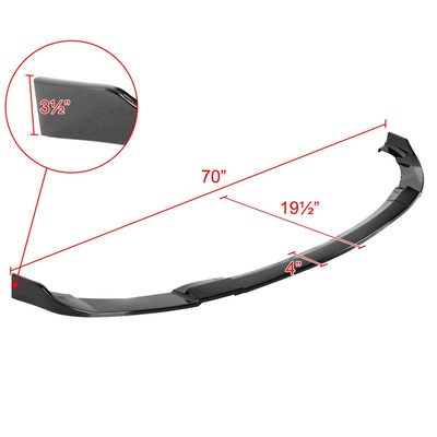 2012-2017 Hyundai Veloster Glossy Black 3Pcs Front Bumper Lip Splitter Kit