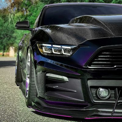 For Ford Mustang 2015-2017 Full LED Projector Headlights Sequential Start-Up Black Clear Lens