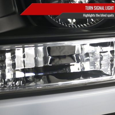 2011-2016 F-250/350/450/550 Super Duty LED CBar Projector Headlights Black