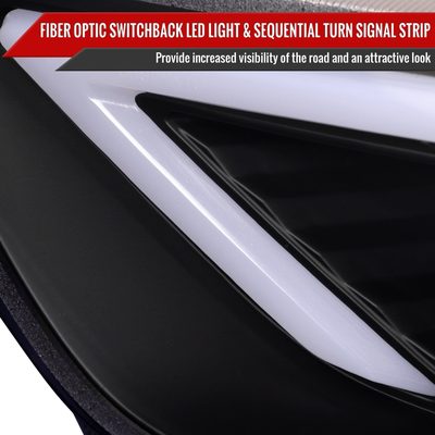 2013-2016 Ford Fusion Sequential Turn Signal Projector Headlights Matt Black