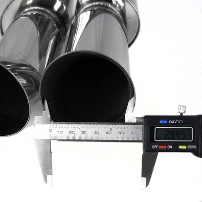 Universal DTM Style 2.5" Inlet/3" Outlet S.Steel Exhaust Muffler w/ Dual Tips
