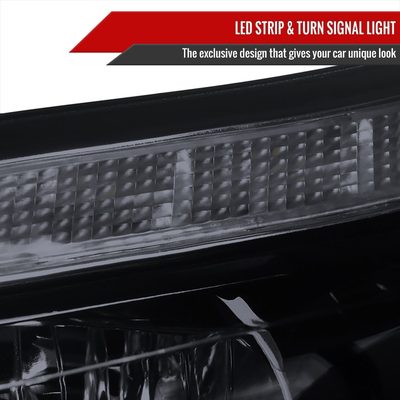 2012-2014 Ford Focus Projector Headlights LED Light &Turn Signal Lights Black