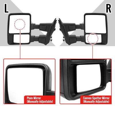 1999-2016 Ford F-250/350/450/550 Manual Towing Mirrors Amber Lens &Turn Signal