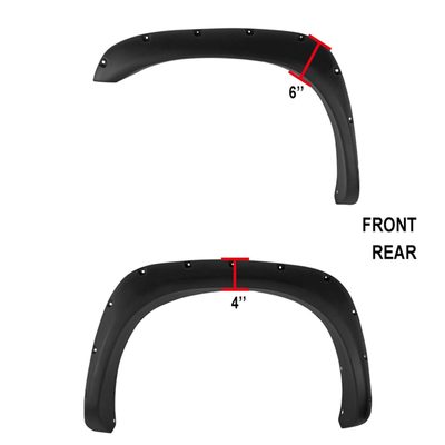 2002-2009 Dodge RAM Smooth Rivet Style Fender Flares Wheel Protector