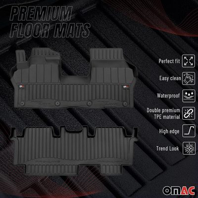 2025-2026 Volkswagen ID.Buzz Premium Floor Mats Liners Full Set All Weather Heavy Duty