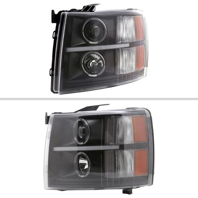 2007-2013 Chevy Silverado 1500 2500HD 3500HD Dual Halo LED Headlights Black