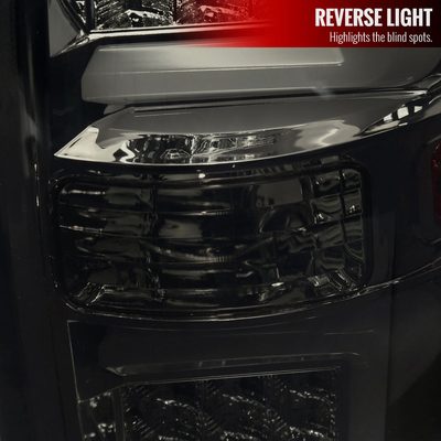 2009-2014 Ford F-150 White C-Bar LED Tail Lights Chrome Housing/Smoke Lens
