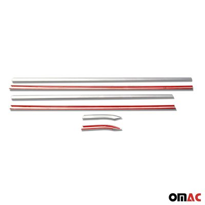 Window Molding Trim Set Streamer for Ford Fiesta 2011-2019 Stainless Steel 16Pcs