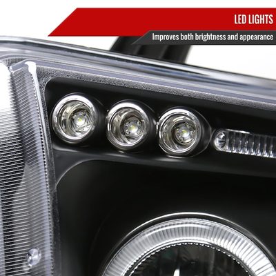 2007-2013 Toyota Tundra/ 08-2017 Sequoia Single Halo Projector Headlights Black