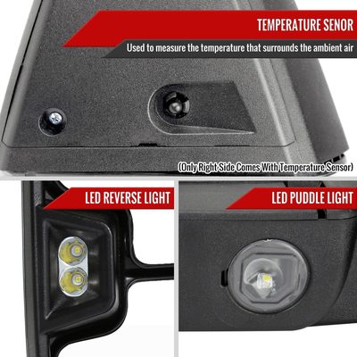 2019-2022 Chevy Silverado 1500 Heated Chrome Towing Mirrors Smoke &Turn Signal