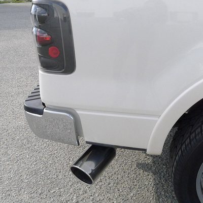 Universal 4" Inlet/6" Outlet Chrome Stainless Steel Bolt-On Angled Exhaust Tip