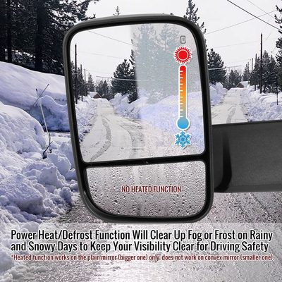 2013-2015 Dodge RAM Heated Towing Mirrors Clear Lens Turn & Puddle Lights