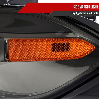 2013-2016 Dodge Dart Factory Headlights w/Projector High/Low Beam Chrome/Smoke