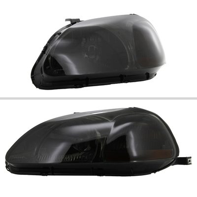 1996-1998 Honda Civic Crystal Headlights Chrome Housing/Smoke Lens