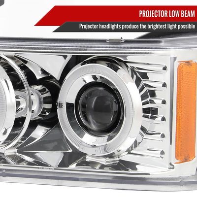 2004-2012 Chevy Colorado/ GMC Canyon Dual Halo Projector Headlights Chrome