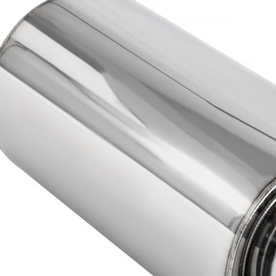 Universal 2.5" Inlet/4" Outlet S.Steel Spiral Flow Exhaust Muffler w/ Silencer