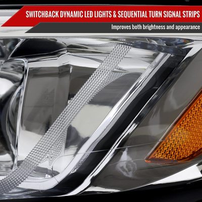 2019-2024 Chevy Malibu Sequential LED Turn Signal Projector Headlights Chrome