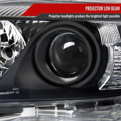 2010-2011 Toyota Camry Projector Headlights Amber Reflectors Matt Black/Clear