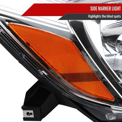 2004-2005 Toyota Sienna Passenger Side Headlights Amber Reflector Chrome