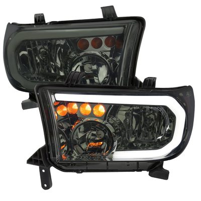 2007-2013 Toyota Tundra/2008-2017 Sequoia LED Tube Factory Headlights Smoke
