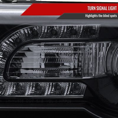 2005-2010 Chrysler 300 Projector Headlights LED Light Strip Glossy Black/Smoke