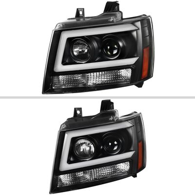 2007-2013 Chevy Avalanche/ 07-2014 Tahoe Suburban LED C-Bar Headlights -RS Black