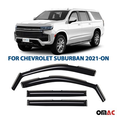 Clim Art Wind Deflectors for Cadillac Escalade ESV 2021-2025 Shatterproof 4 Pcs