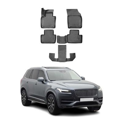 2016-2026 Volvo XC90 Floor Mats Liners Full Set All Weather Black