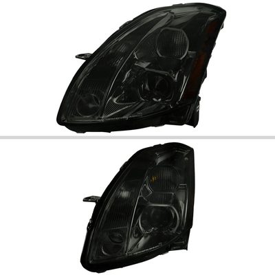 2004-2006 Nissan Maxima Projector Headlights w/ Amber Reflectors Chrome/Smoke