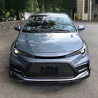2019-2020 Toyota Corolla Sedan Matte Black Polypropylene 3Pcs Bumper Lip