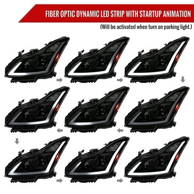 2008-2013 Infiniti G37/14-2015 Q60 Coupe/Convertible LED Signal Headlights Smoke