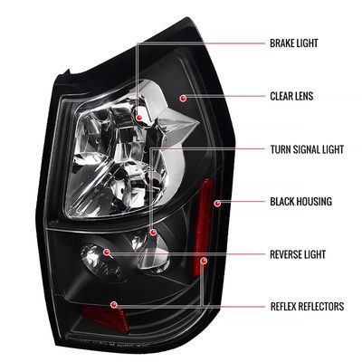 2005-2008 Dodge Magnum Tail Lights Matte Black Housing/Clear Lens