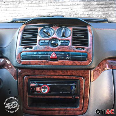 2015-2026 Ford Transit Wooden Look Dashboard Console Trim Kit 23 Pcs