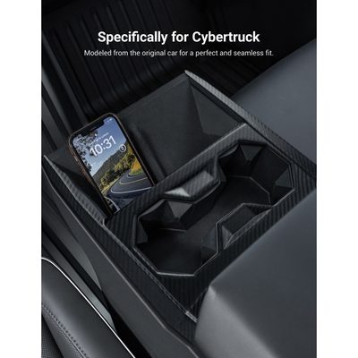 Dry Carbon Fiber Center Console Cup Holder for Cybertruck