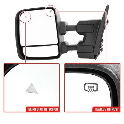 2016-2022 Nissan Titan BSM Memory Fuction & Manually Chrome Towing Mirrors
