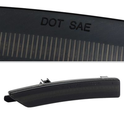 For Ford Mustang S650 2024-2025 Front and Rear Bumper LED Side Marker Signal Lights Chrome Housing Smoked Lens