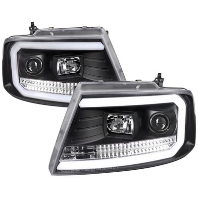 2004-2008 Ford F-150/Lincoln Mark LT LED CBar Projector Headlights Matte Black