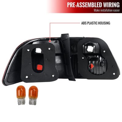 1999-2000 Honda Civic Sedan Tail Lights Chrome Housing/Red Clear Lens