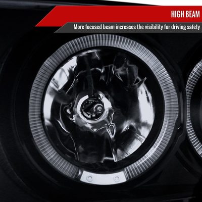 2002-2005 Dodge RAM 1500/ 03-2005 RAM 2500 3500 Dual Halo Headlights Smoke