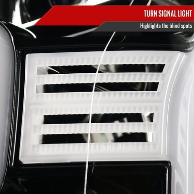 2015-2017 Ford F-150 LED Bar Projector Headlights Jet Black/Clear Lens