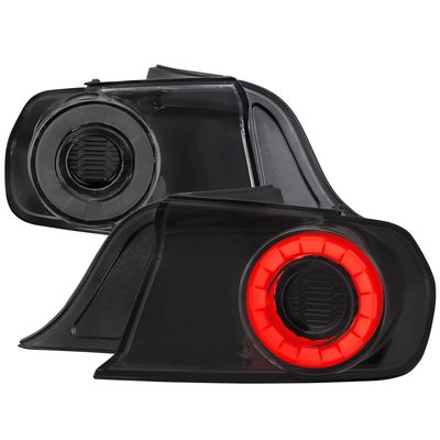 2015-2022 Ford Mustang Coupe/Convertible LED Tail Lights Glossy Black/Smoke