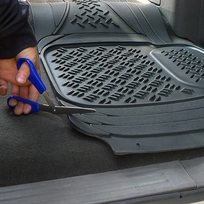 Universal fit Rubber Car Floor Mats Liner All Weather 3Pcs Black