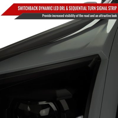 2010-2016 Cadillac SRX LED Projector Headlights Turn Signal Bar Black