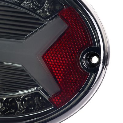 1997-2004 Chevy Corvette C5 4 PC White LED Bar Tail Lights Chrome/Dark Smoke