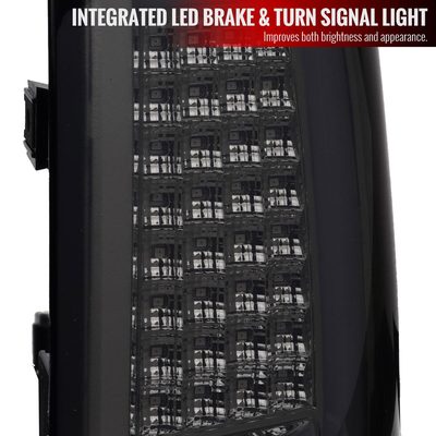 2004-2015 Nissan Titan LED Tail Lights with White LED Tube Chrome/Smoke Lens