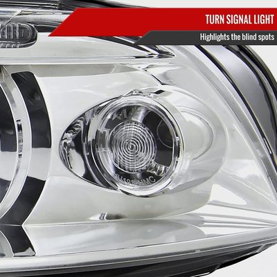 2001-2005 VW Passat Dual Halo Projector Headlights Chrome/Clear Lens