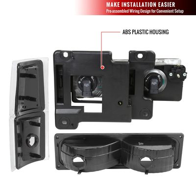 1994-1998 Chevy Silverado/Tahoe/C10 Headlights Bumper&Corner Lights Black