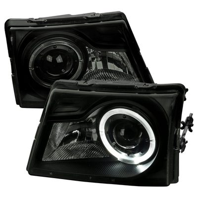 1998-2000 Ford Ranger Halo Projector Headlights Black Housing/Smoke Lens