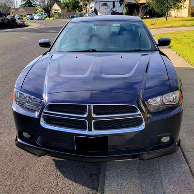 2011-2014 Dodge Charger SRT8 Glossy Black 3PC Front Bumper Lip Splitter Kit