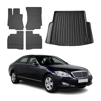 2006-2013 Mercedes S Class W221 Floor Mats & Cargo Liner Full Set All Weather